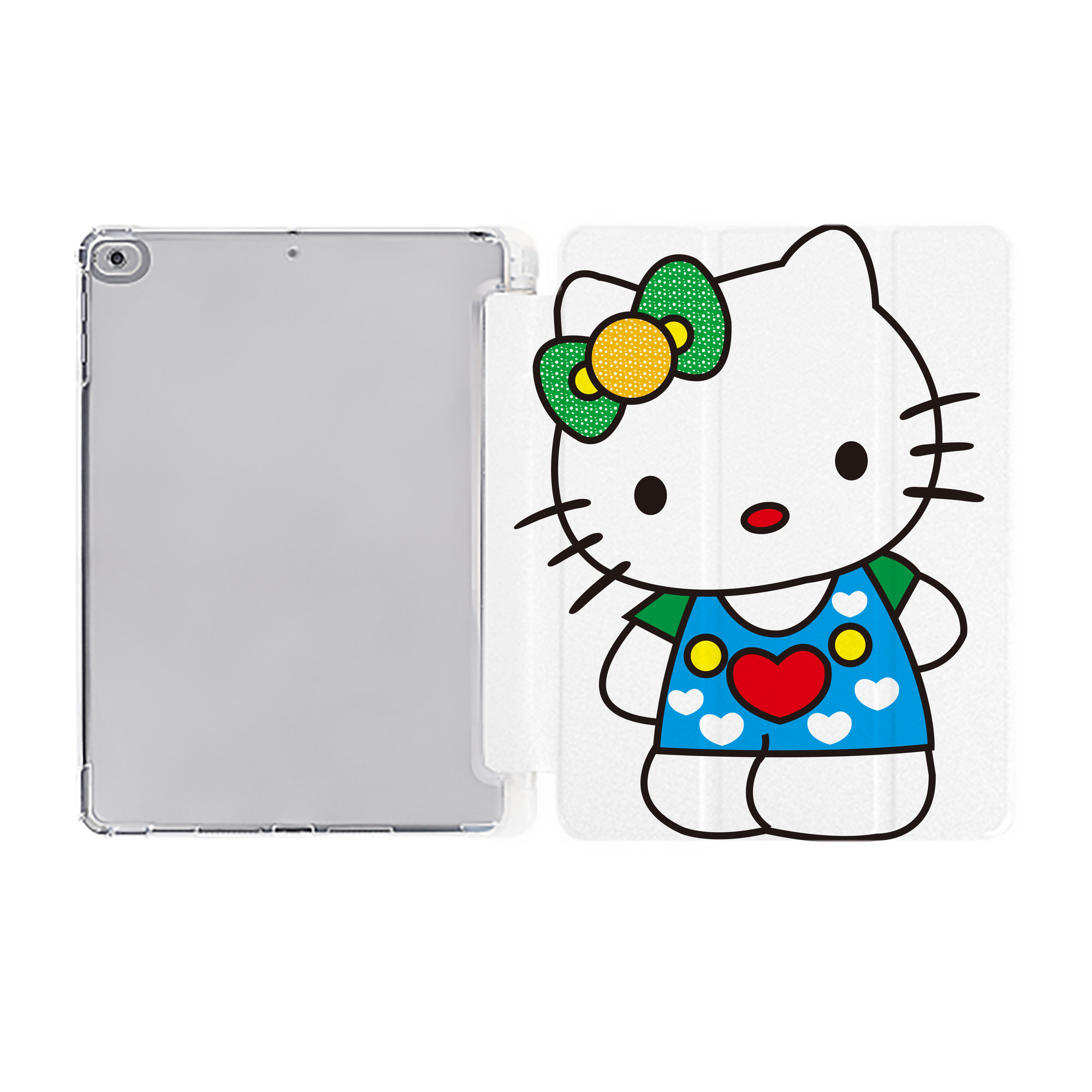 （画像用） Hello Kitty ハローキティ IPad ケース ペン収納付き 三つ折りスタンド PUレザー×シリコン 対応機種9.5/10.5/10.9インチ